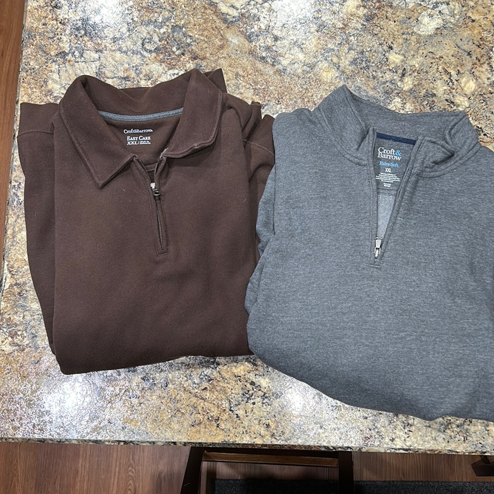 2 Men’s XXL  Croft & Barrow Pullovers gently used